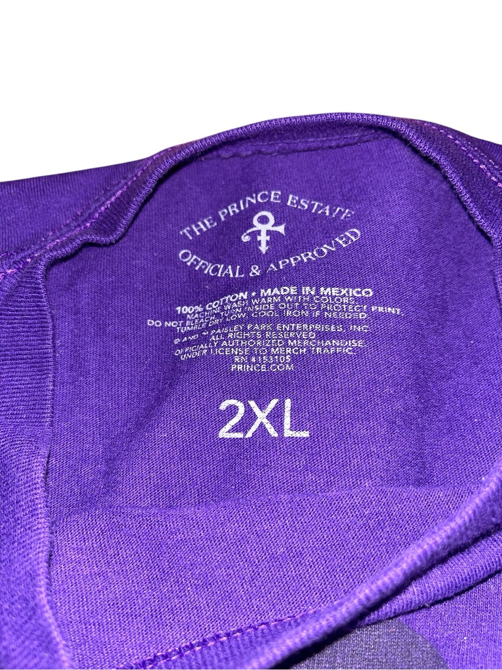 Graphic Purple Prince Men’s T-Shirt with Stylized Portrait. Size 2X - Picture 2 of 2